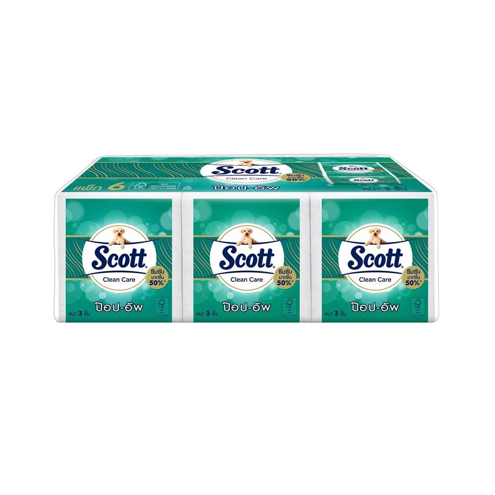 กระดาษ POP UP SCOTT CLEAN CARE 60 แผ่น (แพ็ก 6 ชิ้น)