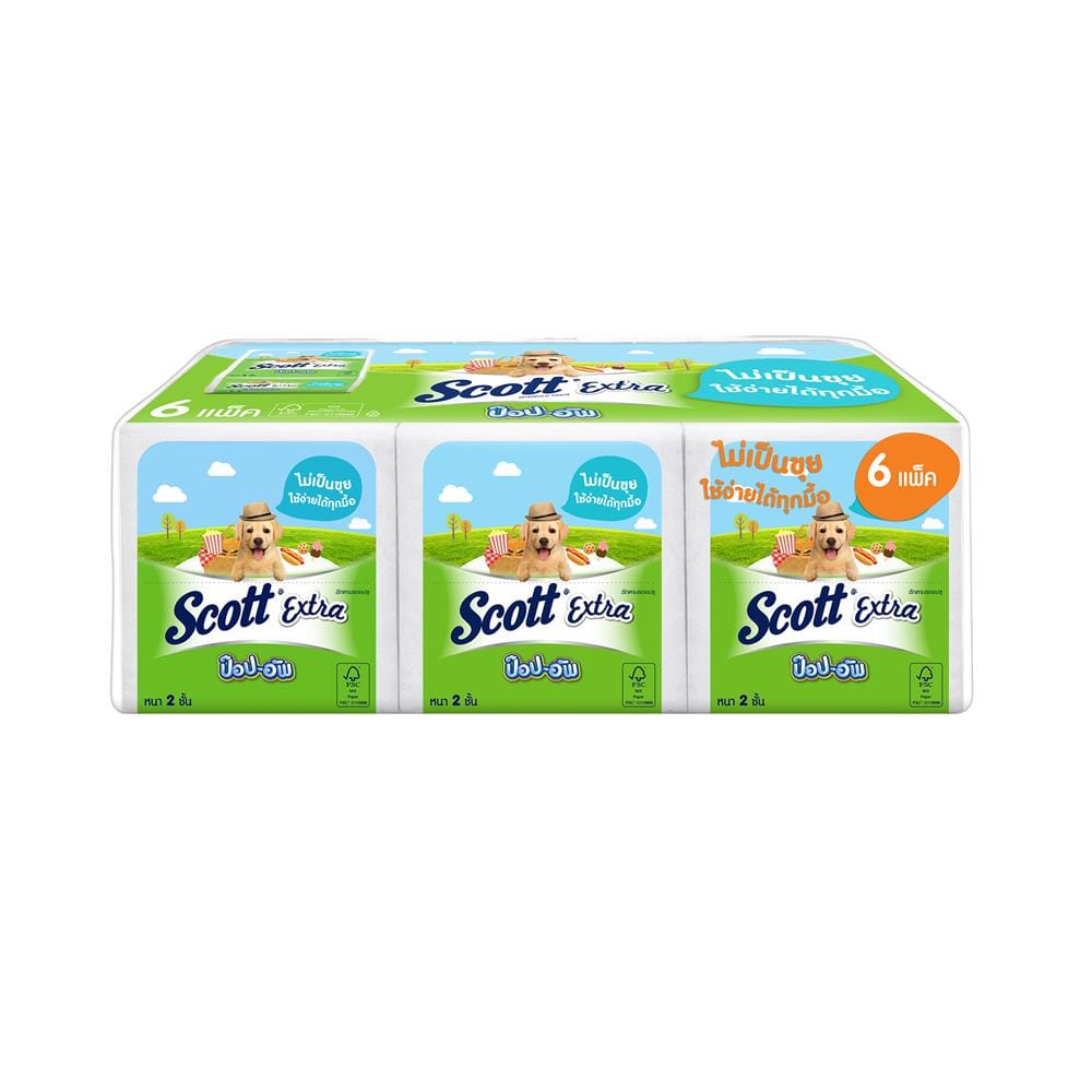 กระดาษ POP UP SCOTT EXTRA 86 แผ่น (แพ็ก 6 ชิ้น)