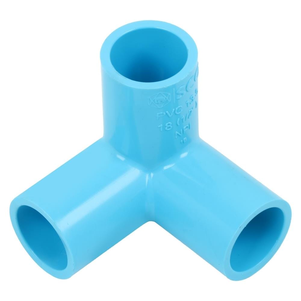 ข้อต่อสามทางตั้งฉาก PVC SCG 1/2 นิ้ว สีฟ้า