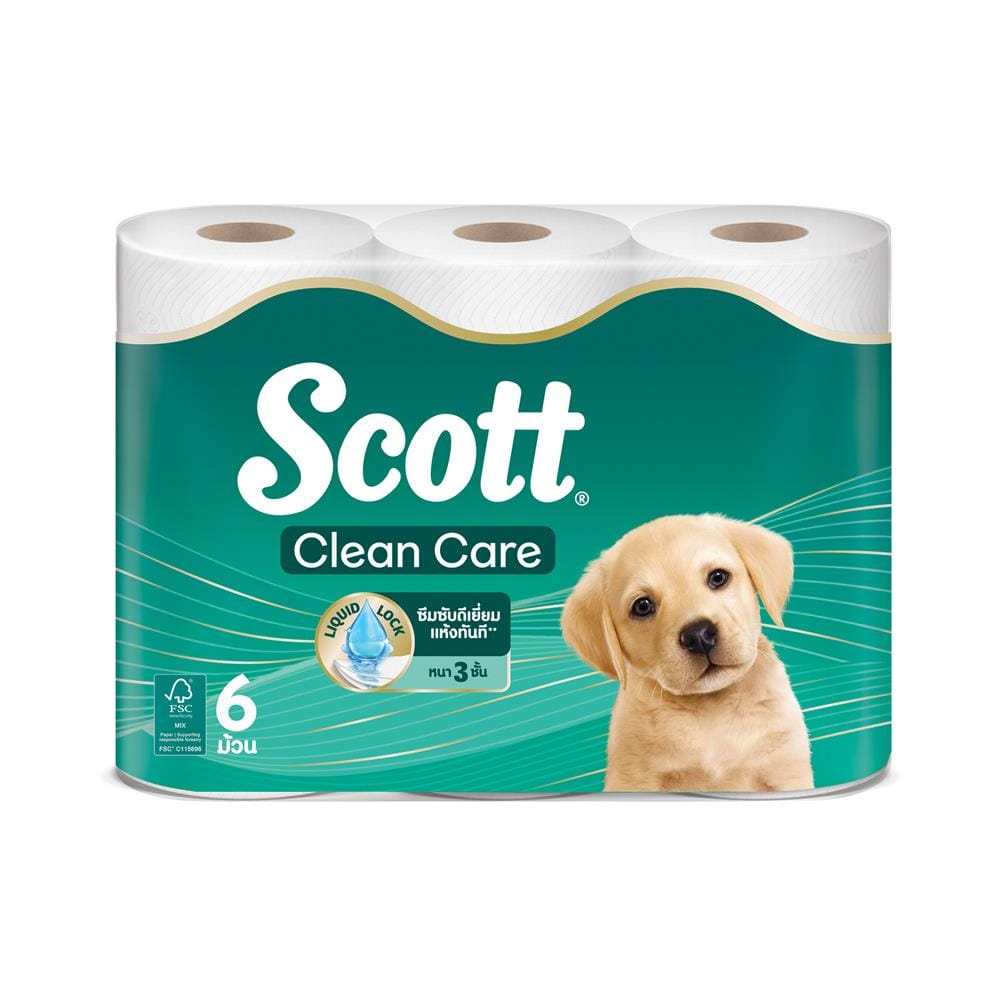 กระดาษชำระ SCOTT CLEAN CARE (แพ็ก 6 ชิ้น)