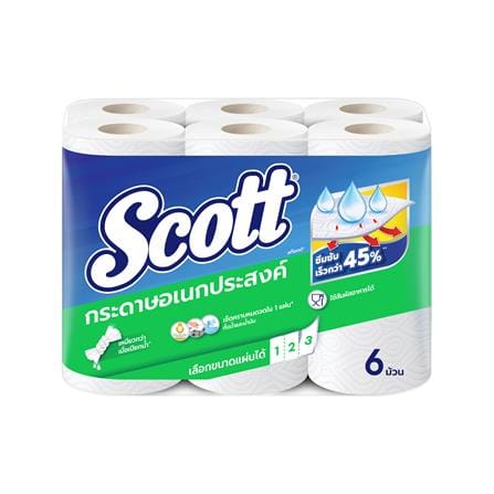 กระดาษอเนกประสงค์ SCOTT PICK A SIZE (แพ็ก 6 ชิ้น)