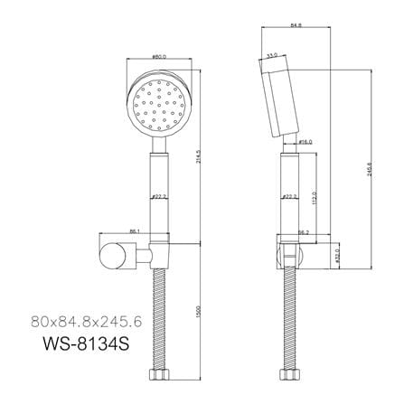 ชุดฝักบัวสายอ่อน 1 ระดับ WS WS-8134S สเตนเลส_5