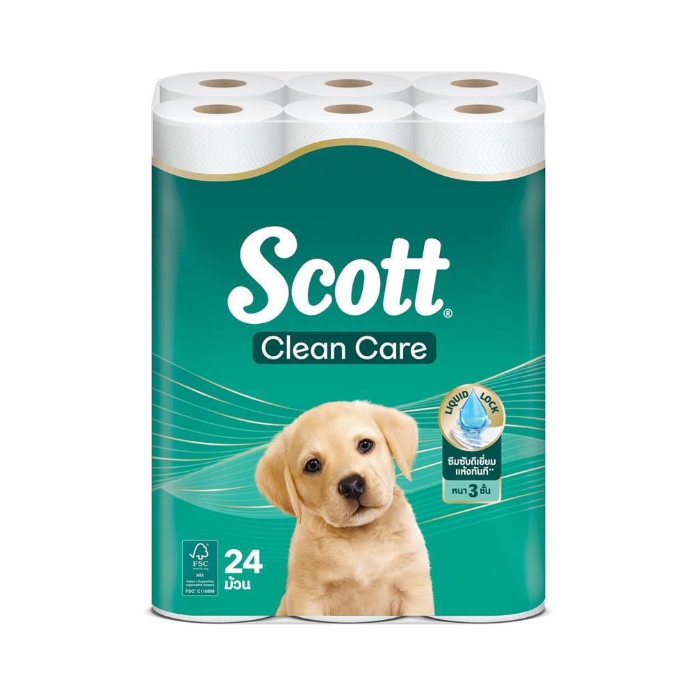 กระดาษชำระ SCOTT CLEAN CARE (แพ็ก 24 ชิ้น)