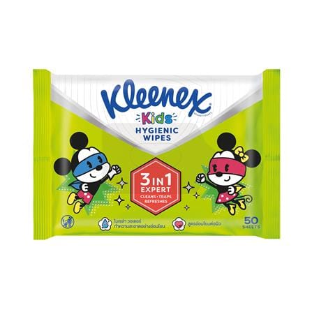 ผ้าเช็ดทำความสะอาด KLEENEX ANTI BAC (แพ็ก 50 แผ่น)_0