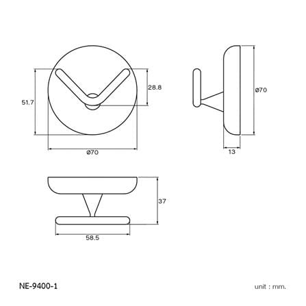 ขอแขวนผ้า WS NE-9400-1 สเตนเลส_1