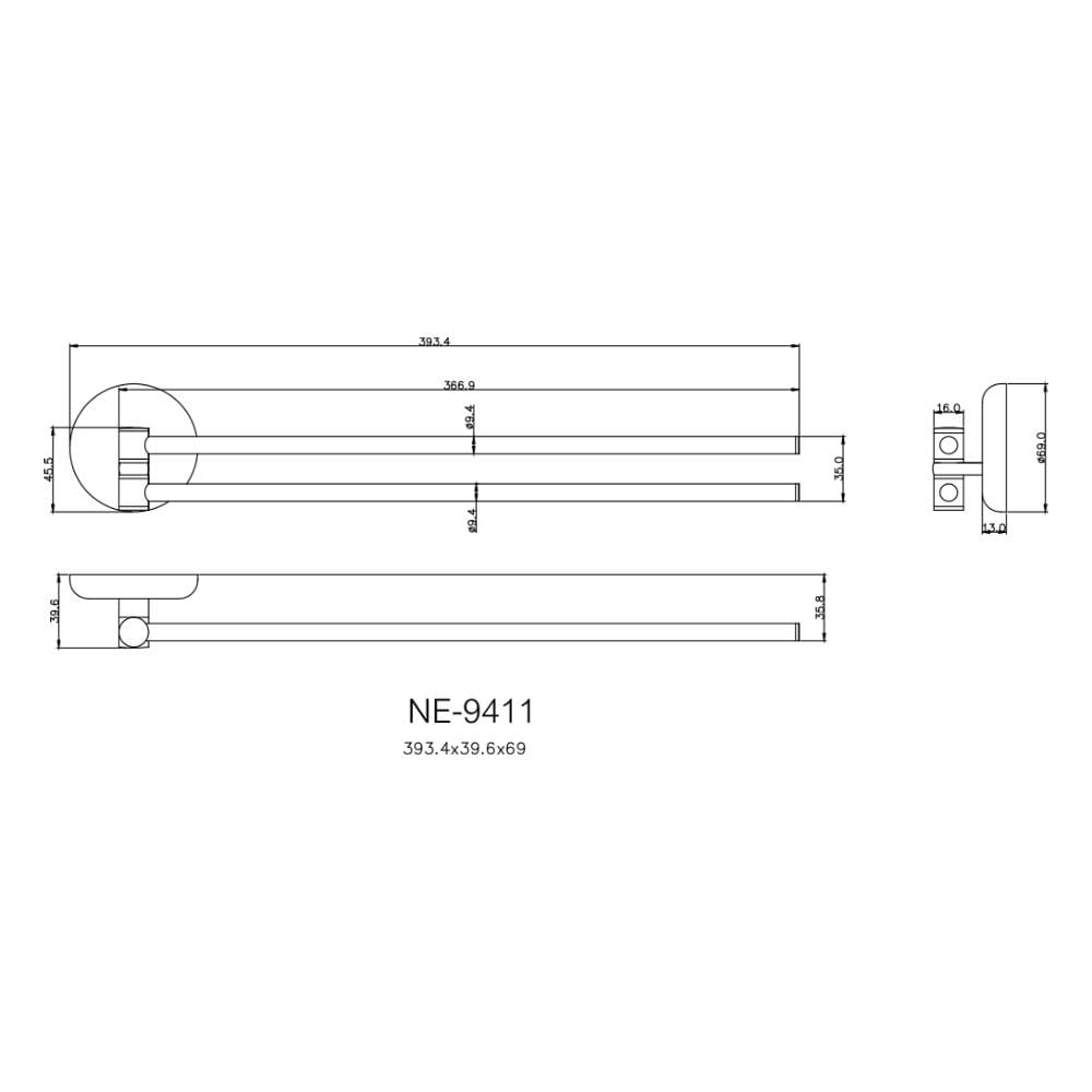 ราวแขวนผ้า NE-9411 สเตนเลส