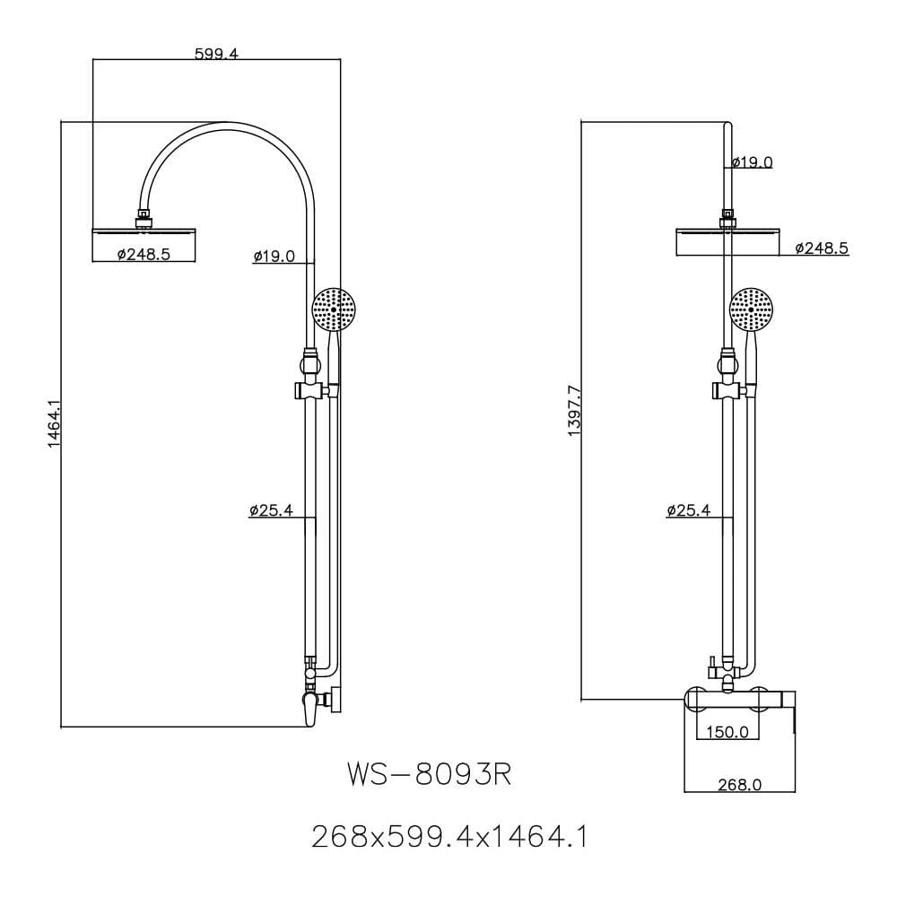 ฝักบัว RAIN SHOWER ผสม WS WS-8093R