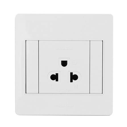 ชุดเต้ารับเดี่ยว 3 ขา 1 ช่อง HACO M3N-E10 สีขาว