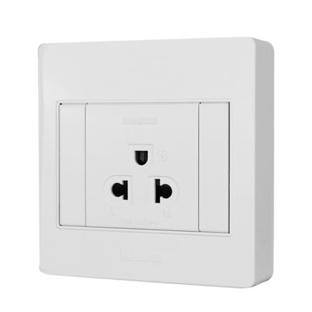ชุดเต้ารับเดี่ยว 3 ขา 1 ช่อง HACO M3N-E10 สีขาว_1