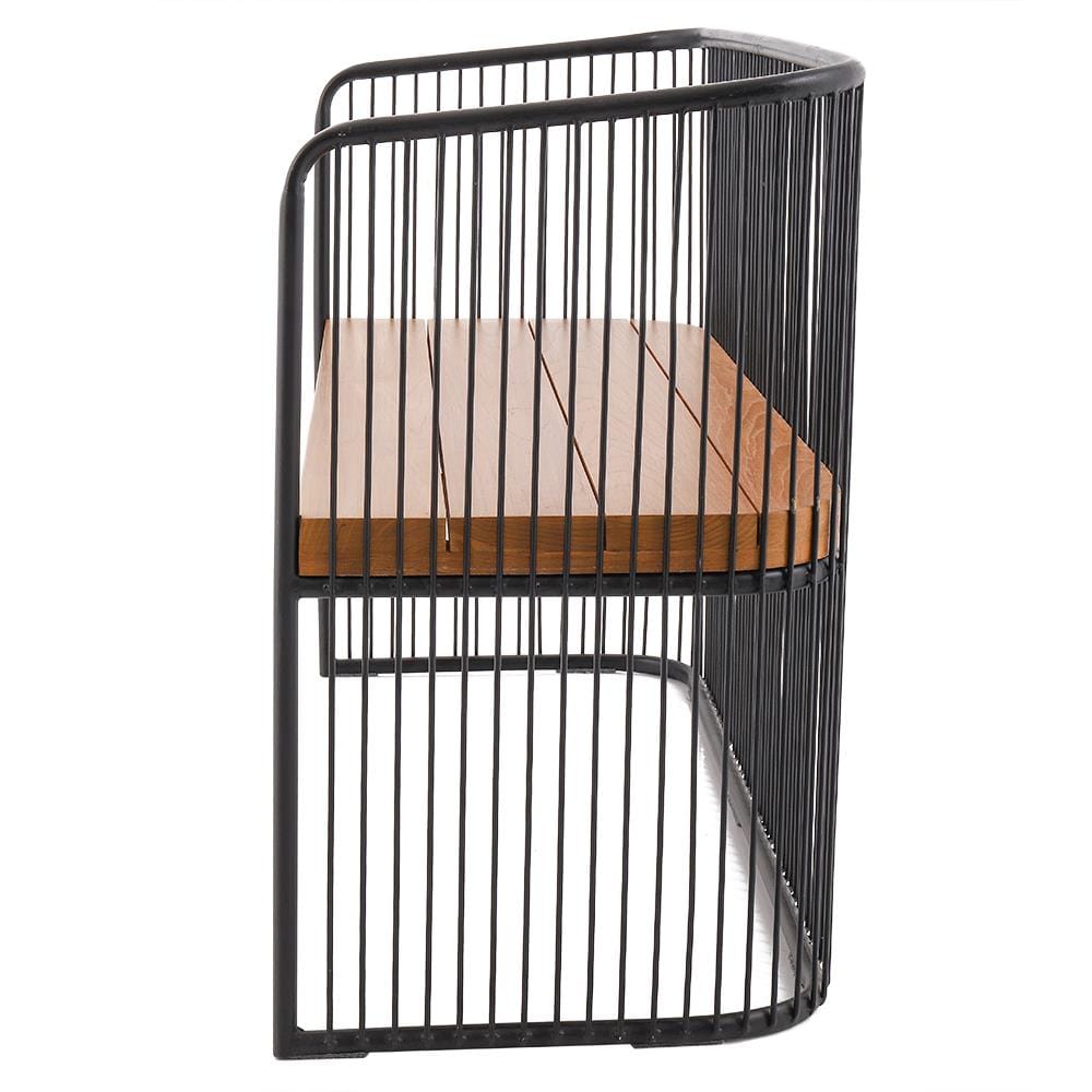 ม้านั่งสนามไม้สัก SPRING CAGE BENCH สีไม้ธรรมชาติ