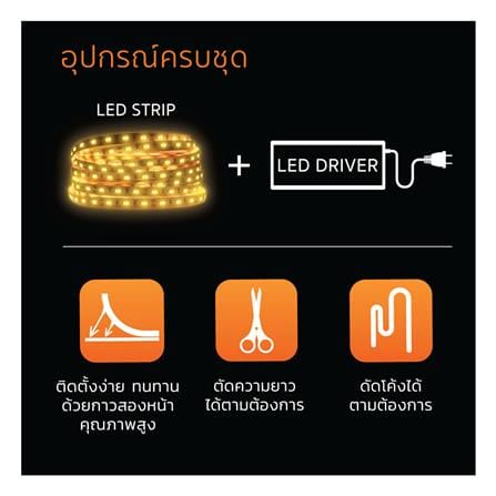 ไฟเส้น LED LAMPTAN STRIP DRIVER 4.8 วัตต์ 3 ม. WARM WHITE_4