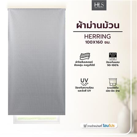 ROLLER BLIND HOME LIVING STYLE HERRING 100x160CM GRAY_5