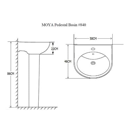 อ่างล้างหน้าพร้อมขาตั้ง MOYA 840 สีขาว_4