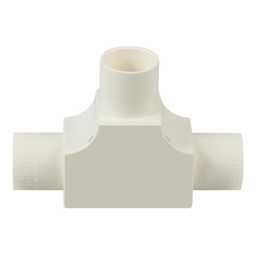 ข้อต่อสามทางฝาเปิด PVC ตราช้างNPI 25 มม. มาตรฐาน BS สีขาว