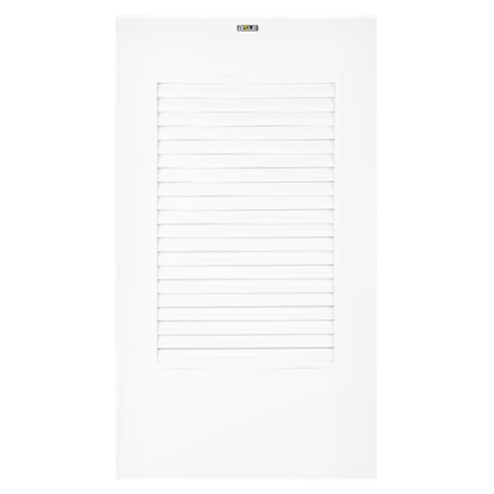 ประตูบานประกอบ PVC AZLE 3 UV มอก. เกล็ดบน 70X200 ซม. สีขาว เจาะลูกบิด
