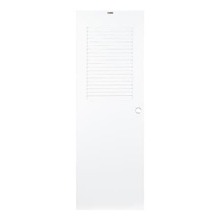 ประตูบานประกอบ PVC AZLE 3 UV มอก. เกล็ดบน 70X200 ซม. สีขาว เจาะลูกบิด_0