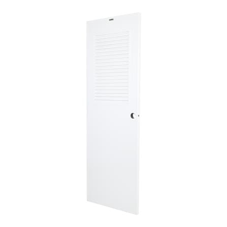 ประตูบานประกอบ PVC AZLE 3 UV มอก. เกล็ดบน 70X200 ซม. สีขาว เจาะลูกบิด_1