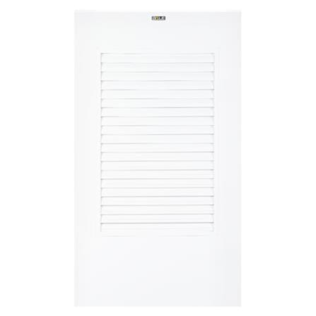 ประตูบานประกอบ PVC AZLE 3 UV มอก. เกล็ดบน 70X200 ซม. สีขาว เจาะลูกบิด_2