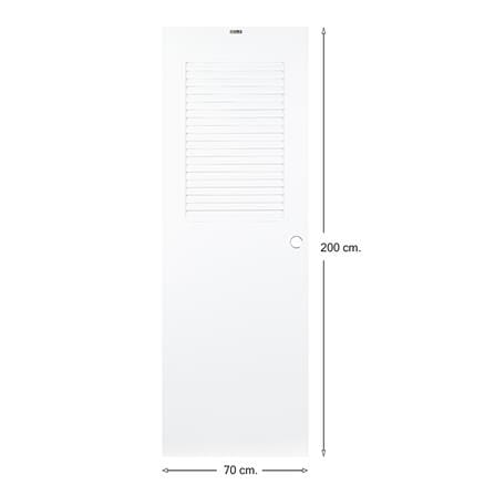 ประตูบานประกอบ PVC AZLE 3 UV มอก. เกล็ดบน 70X200 ซม. สีขาว เจาะลูกบิด_5
