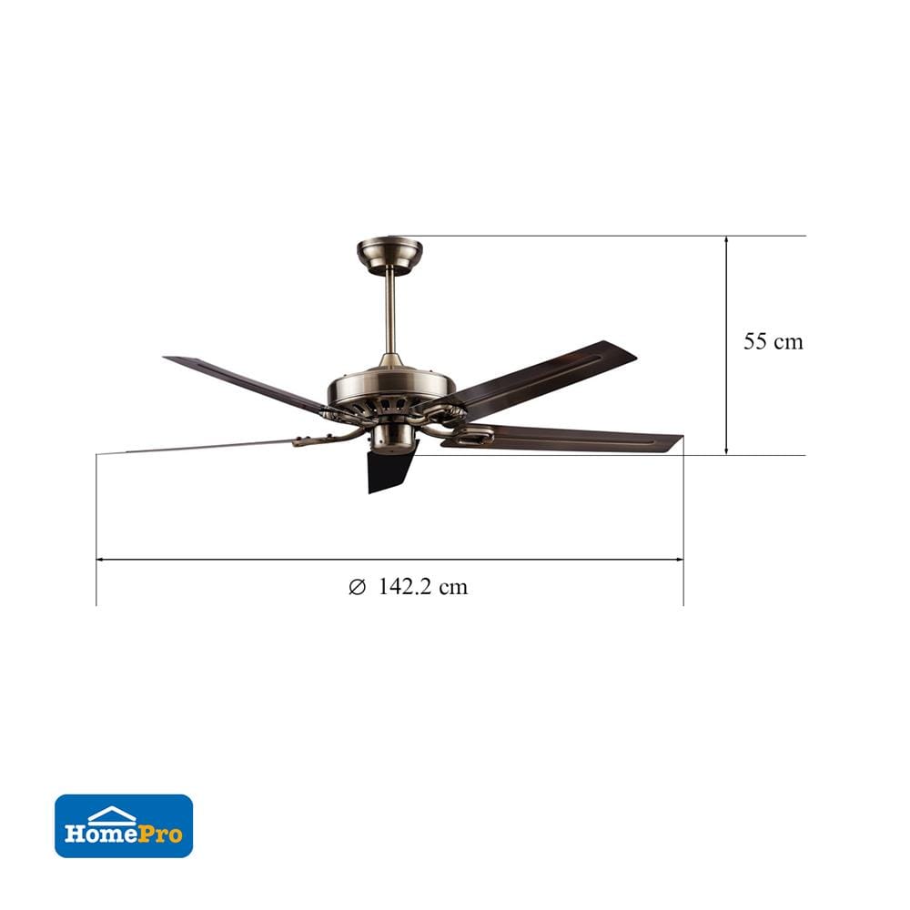 พัดลม CARINI 56YFT-006 56 นิ้ว 5 ใบพัด สีทองรมดำ