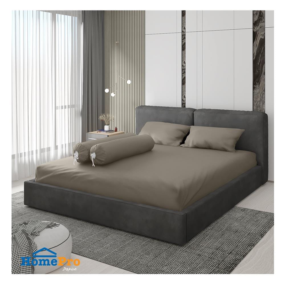 ชุดผ้าปูที่นอน 6 ฟุต 5 ชิ้น HOME LIVING STYLE CLINIC สีเทา