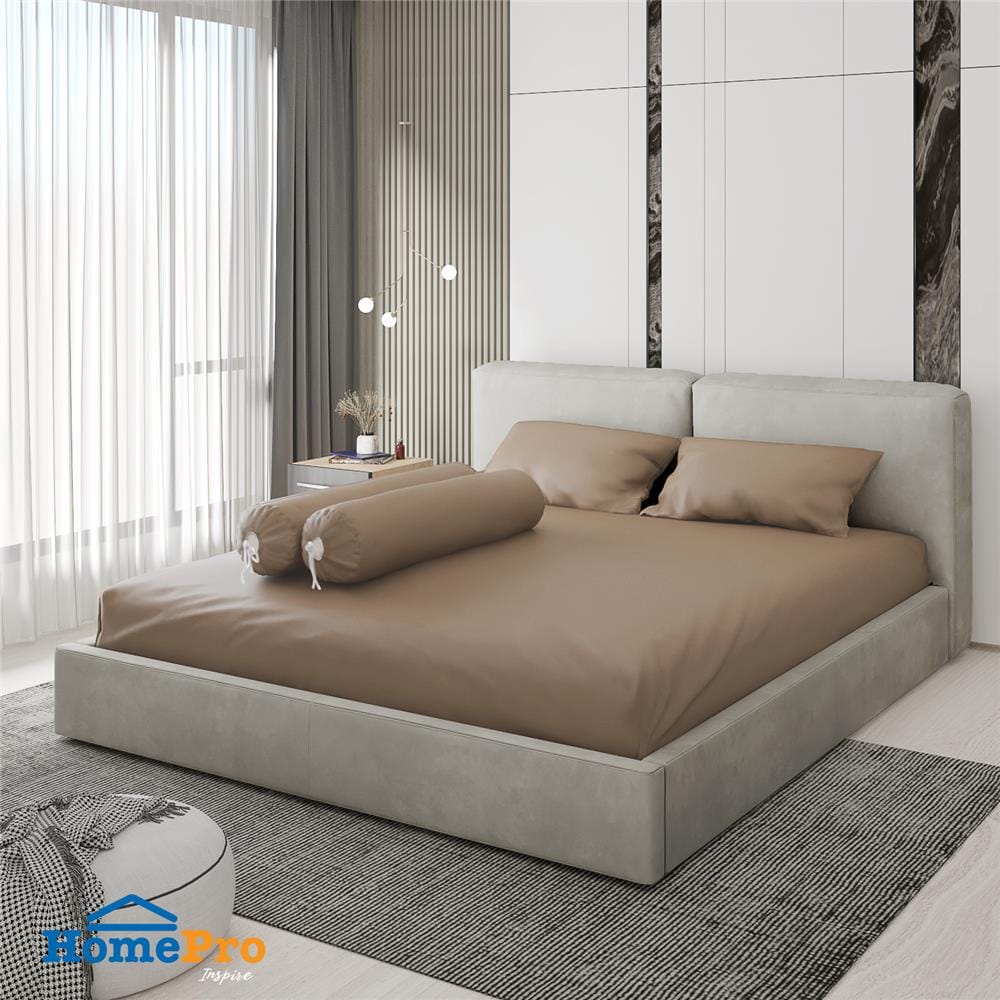 ชุดผ้าปูที่นอน 6 ฟุต 5 ชิ้น HOME LIVING STYLE CLINIC สีน้ำตาล