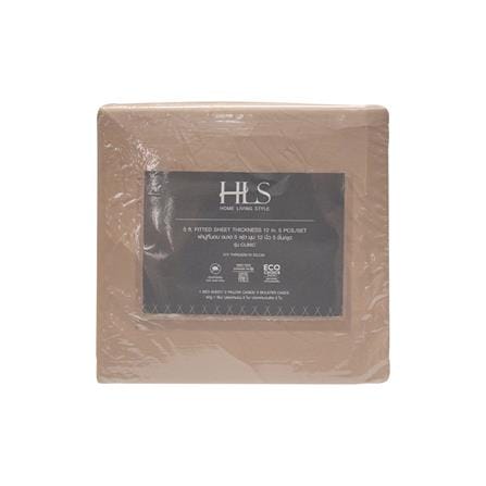 ชุดผ้าปูที่นอน 6 ฟุต 5 ชิ้น HOME LIVING STYLE CLINIC สีน้ำตาล_4