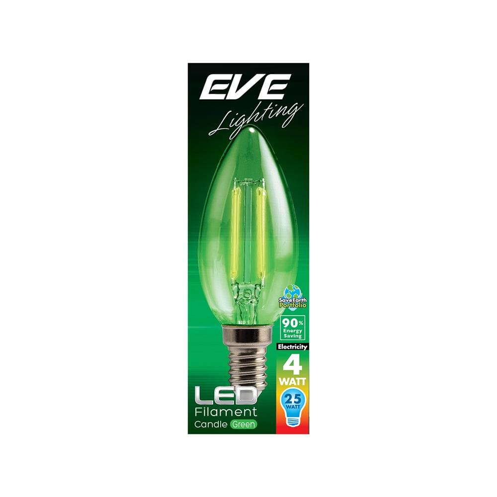 หลอด LED FILAMENT CANDLE 4 วัตต์ สีเขียว E14