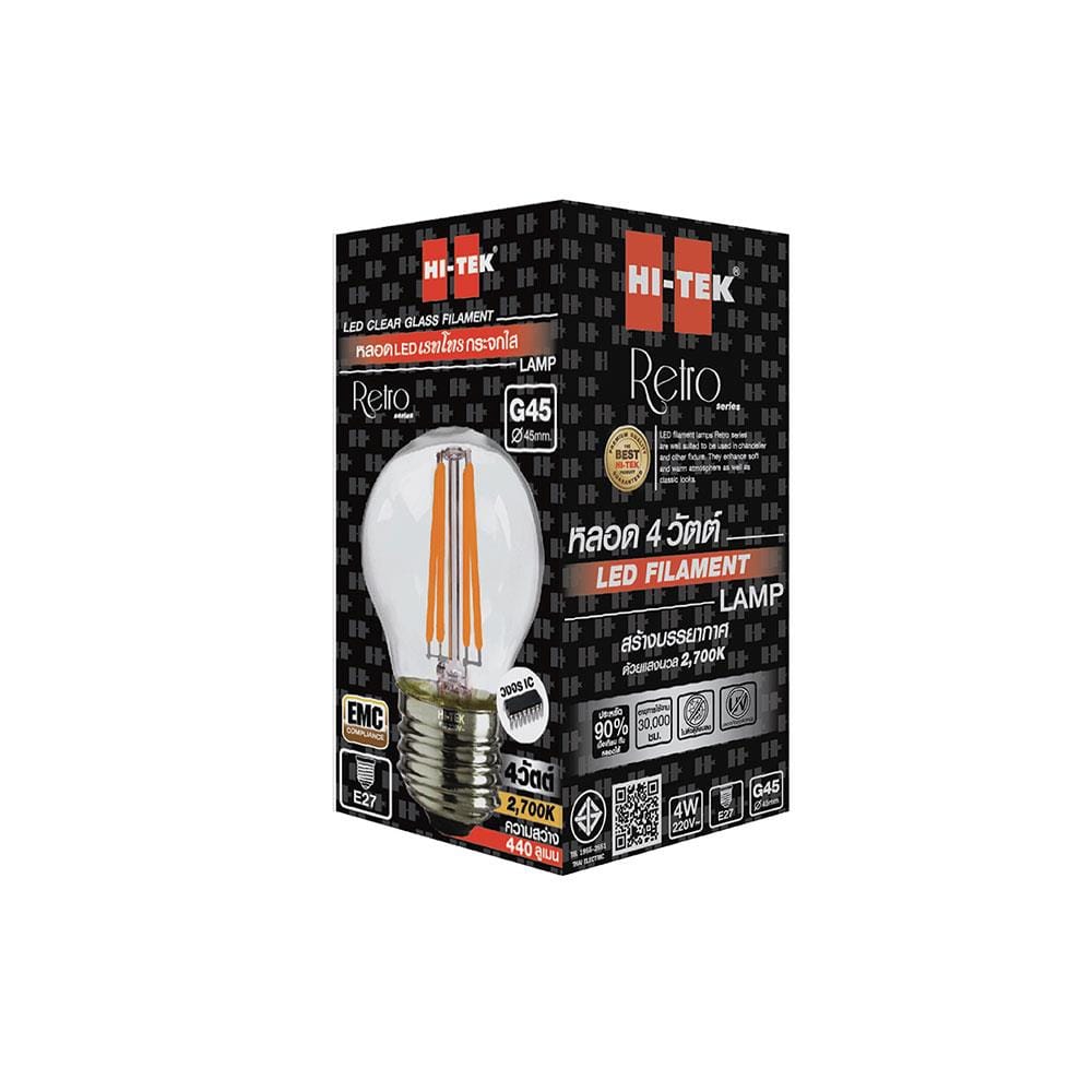 หลอด LED HI-TEK FILAMENT G45 4 วัตต์ E27 WARMWHITE สีใส