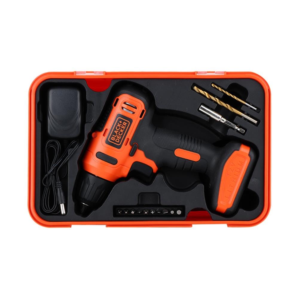 สว่านไร้สาย (พร้อมแบตเตอรี่) BLACK&DECKER LD12SP-B1 12 โวลต์