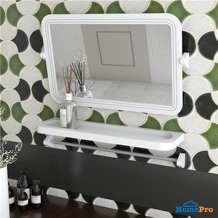 ชุดกระจกพลาสติกเหลี่ยม 3 ชิ้น MOYA 14391 สีขาว_6