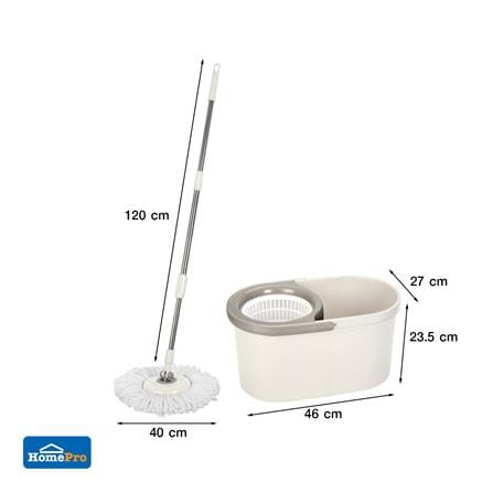 ชุดอุปกรณ์ถังปั่นพร้อมไม้ม็อบ ACCO DS-307 สีเบจ_3