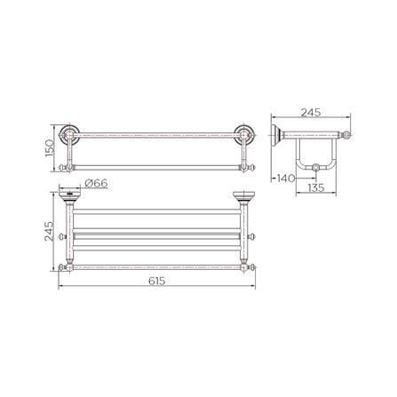 ชั้นวางของพร้อมราว KARAT FAUCET KB-73-711-53 สีโรสโกลด์_3