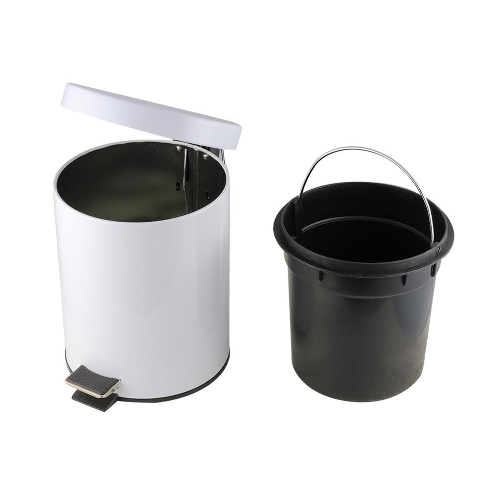 ถังขยะเหยียบกลม SK02001B-1-004 5L สีขาว