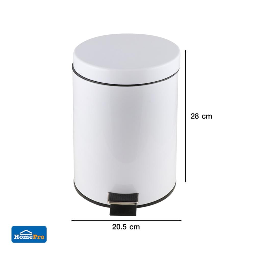 ถังขยะเหยียบกลม SK02001B-1-004 5L สีขาว
