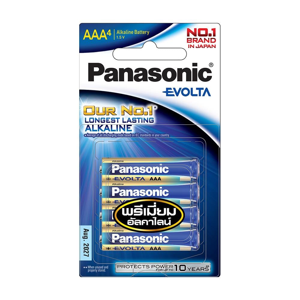 ถ่านอัลคาไลน์ PANASONIC AAA EVOLTA แพ็ก 4 ก้อน