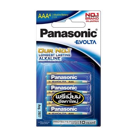 ถ่านอัลคาไลน์ PANASONIC AAA EVOLTA แพ็ก 4 ก้อน