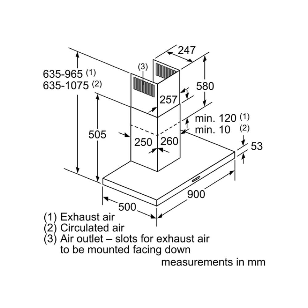 เครื่องดูดควันกระโจม BOSCH DWB97FM50 90 ซม.