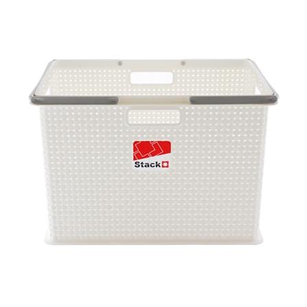 กล่องหูหิ้ว STACKO DW-380 39.2x28.3x26.1 ซม. สีขาว