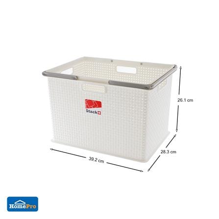 กล่องหูหิ้ว STACKO DW-380 39.2x28.3x26.1 ซม. สีขาว_6