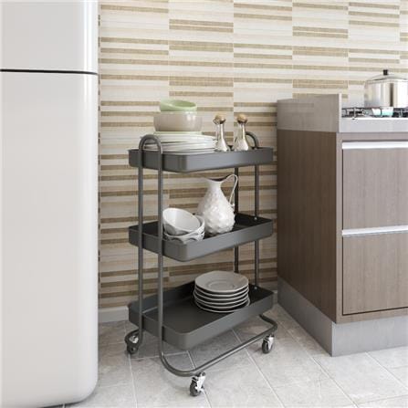 ชั้นวางของ 3 ชั้น มีล้อ STACKO ST25346 46x39.5x87 ซม. สีเทา_2