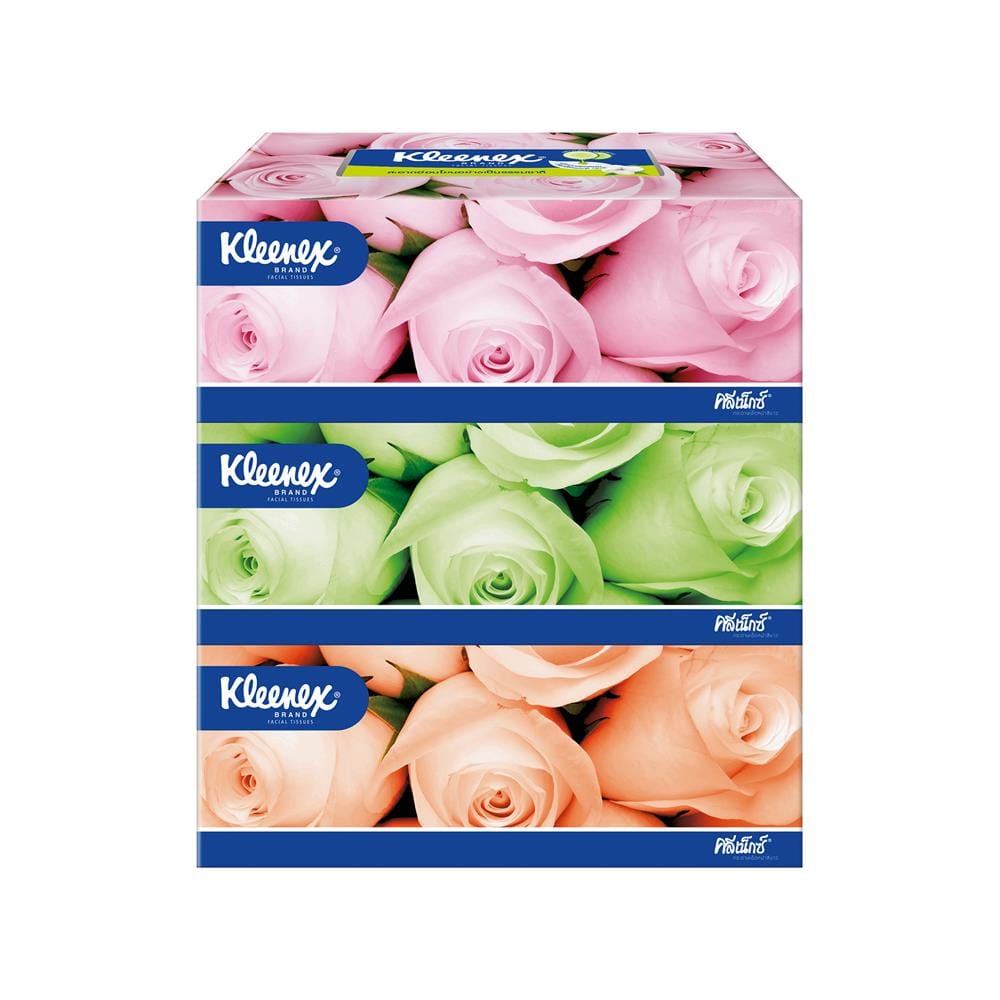 กระดาษเช็ดหน้า KLEENEX FLORAL 135 แผ่น (แพ็ก 3 ชิ้น)