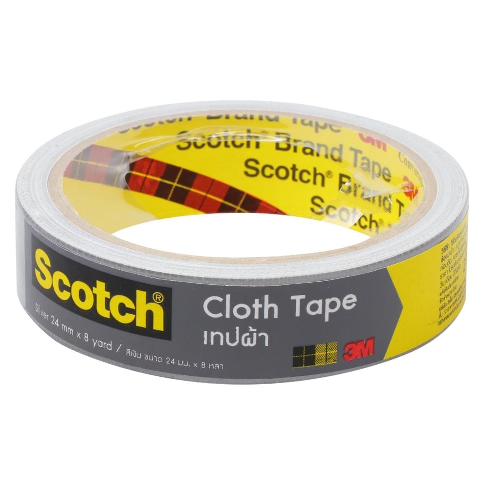 เทปผ้ามันเงา 3M 24 MMX8Y สีเทา