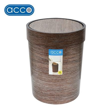 ถังขยะกลมฝาสวิง ACCO DAZZLE ขนาด 7L สีน้ำตาลทอง_0