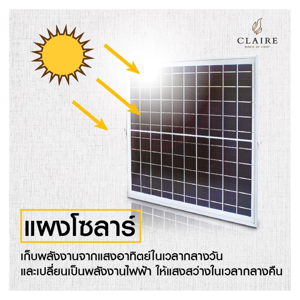 ไฟทางเดิน SOLAR CLAIRE 212182507 0.024 วัตต์ WARMWHITE สีเทา