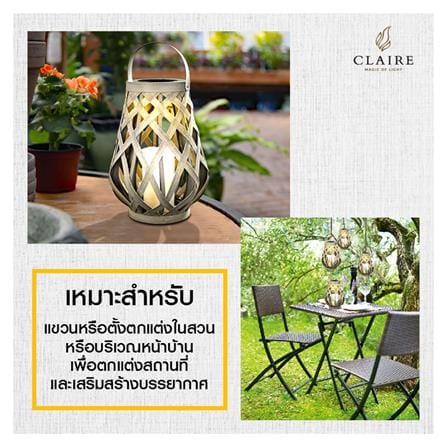 ไฟทางเดิน SOLAR CLAIRE 212182507 0.024 วัตต์ WARMWHITE สีเทา_7