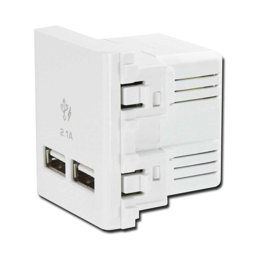 เต้ารับ USB SCHNEIDER 2 ช่อง 2.1 แอมแปร์ 3032USB_WE สีขาว