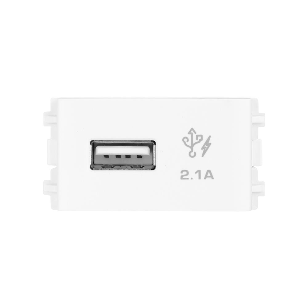 เต้ารับ USB SCHNEIDER 1 ช่อง 2.1 แอมแปร์ 3031USB_WE สีขาว