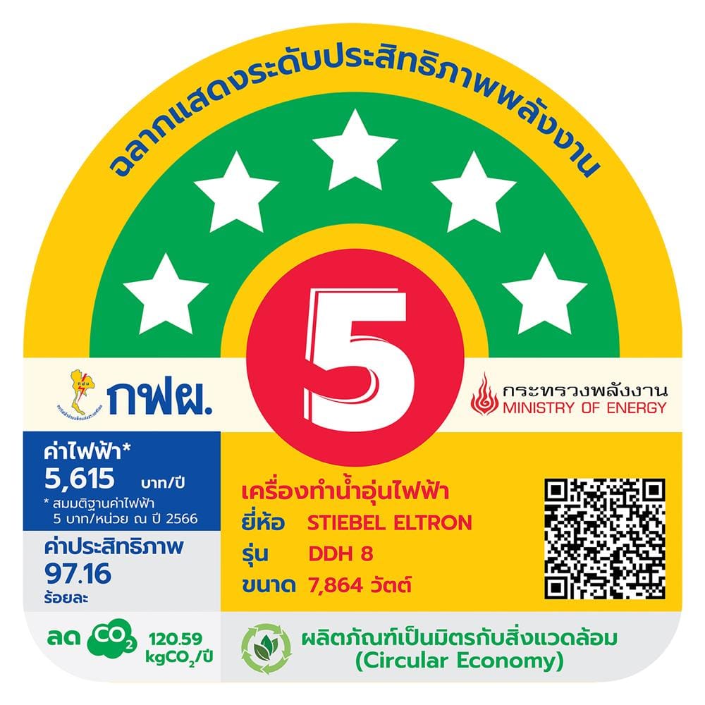 เครื่องทำน้ำร้อน STIEBEL DDH8 EC 8000 วัตต์ สีดำ