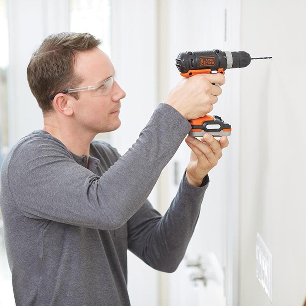 สว่านกระแทกไร้สาย (พร้อมแบตเตอรี่) BLACK&DECKER BDCHD12US1-B1 12 โวลต์
